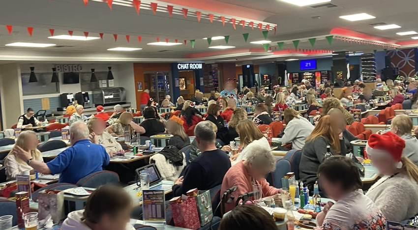 a packed bingo club