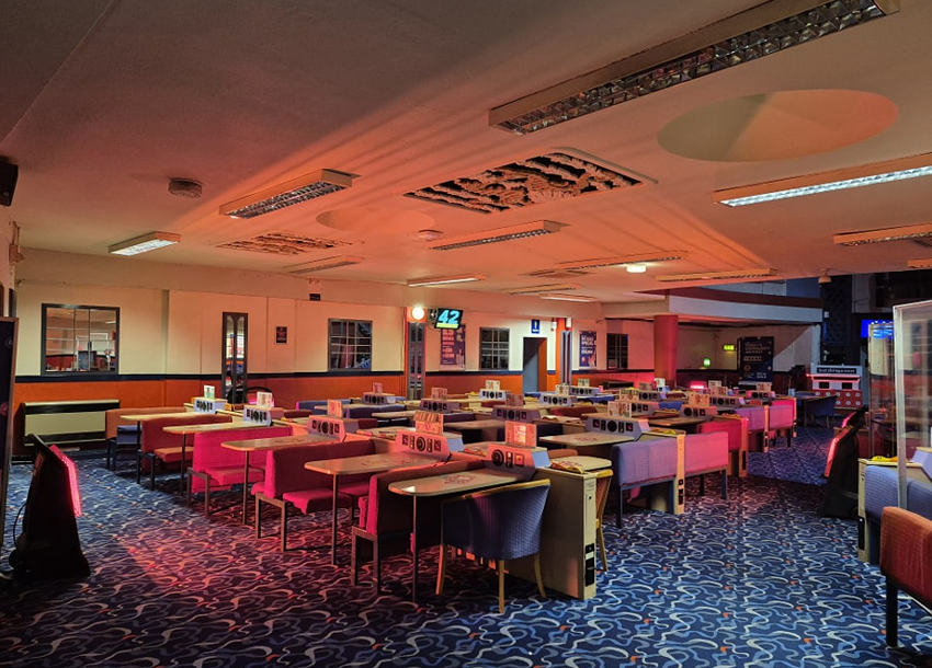 an empty bingo hall